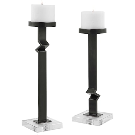 Daelan Contemporary Candleholders, S/2